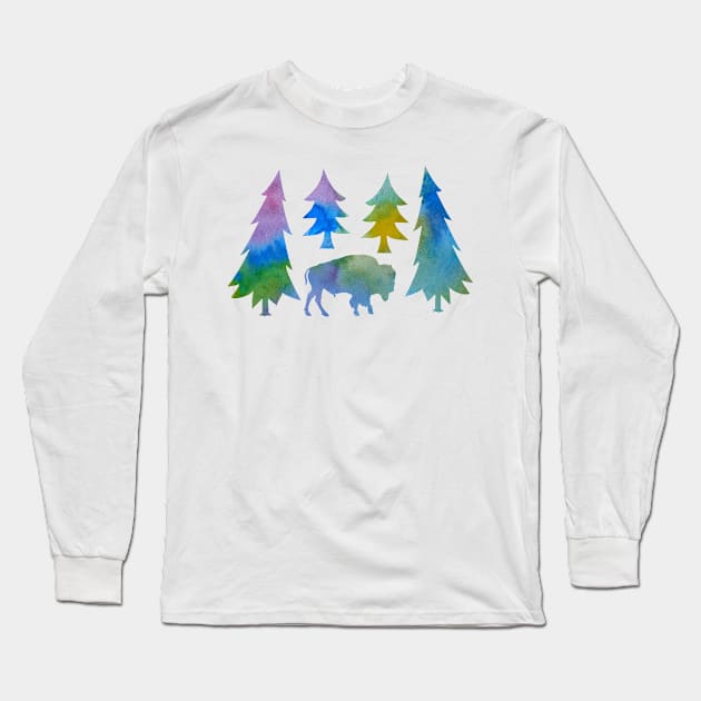 Bison / Buffalo Long Sleeve T-Shirt by TheJollyMarten